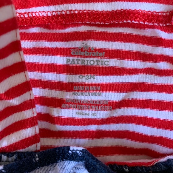 CELEBRATE! patriotic romper tank stars stripes EUC - Picture 3 of 4